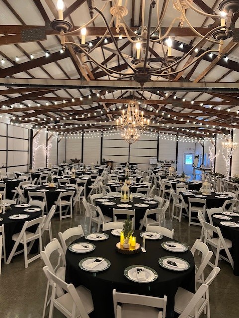 black and white wedding reception